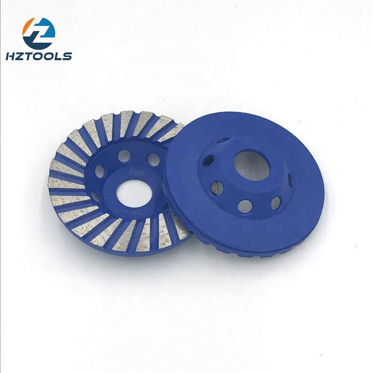 Granite Stone Concrete Floor 100*22.23mm 4in*7/8in Turbo Diamond Abrasive Disc Cup Grinding Wheel Medium Hardness