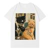 Trendy Graphic T Shrit Cat Smoking Tattoo Inked Funny Meme Tshirt Harajuku Y2k Tshirt Shortsleeve Summer O Neck Casual Tshrit