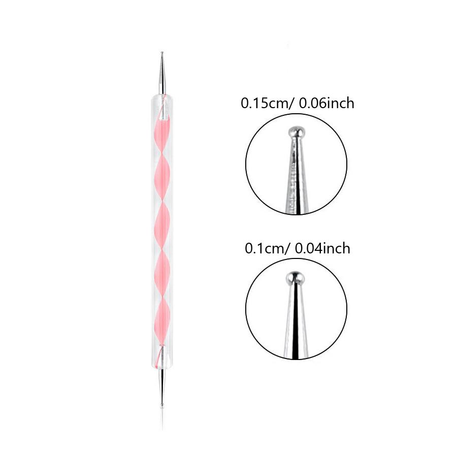 1Pc profesjonalne 2 sposoby Nail Art rozsianych długopis plastikowe wirowe drewno marmurkowa stal rozsianych dżetów narzędzia do manicure