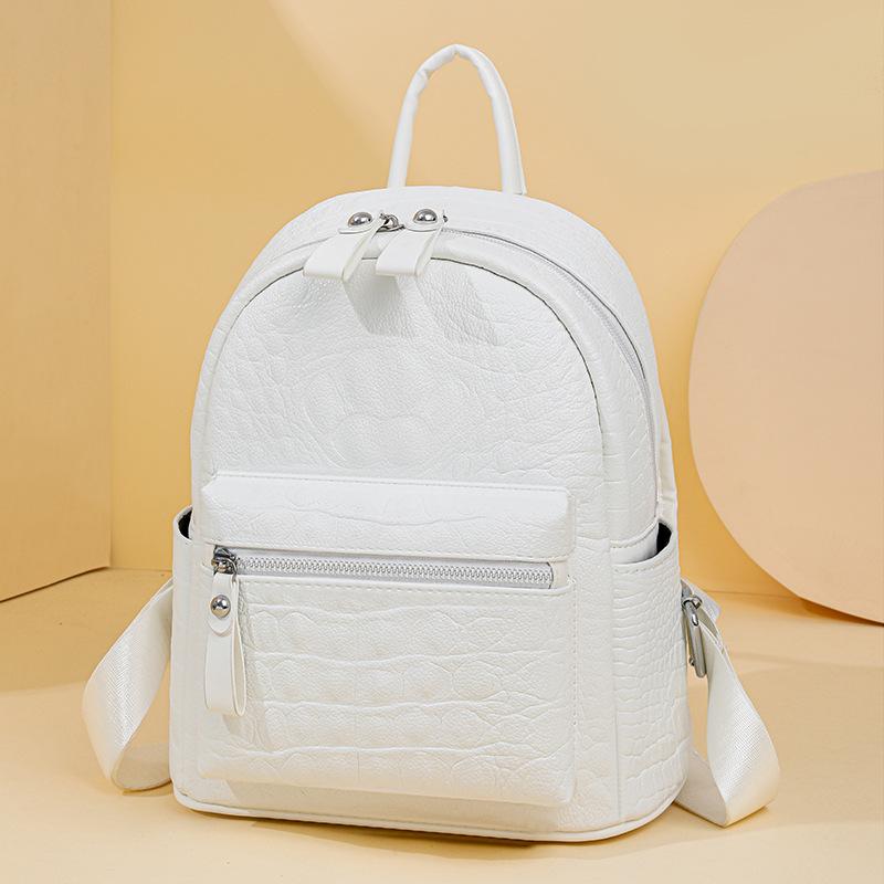 Rucksack mit großem Fassungsvermögen, einfache Textur, Rucksack für Studenten, Reiserucksack, vielseitige Damentasche