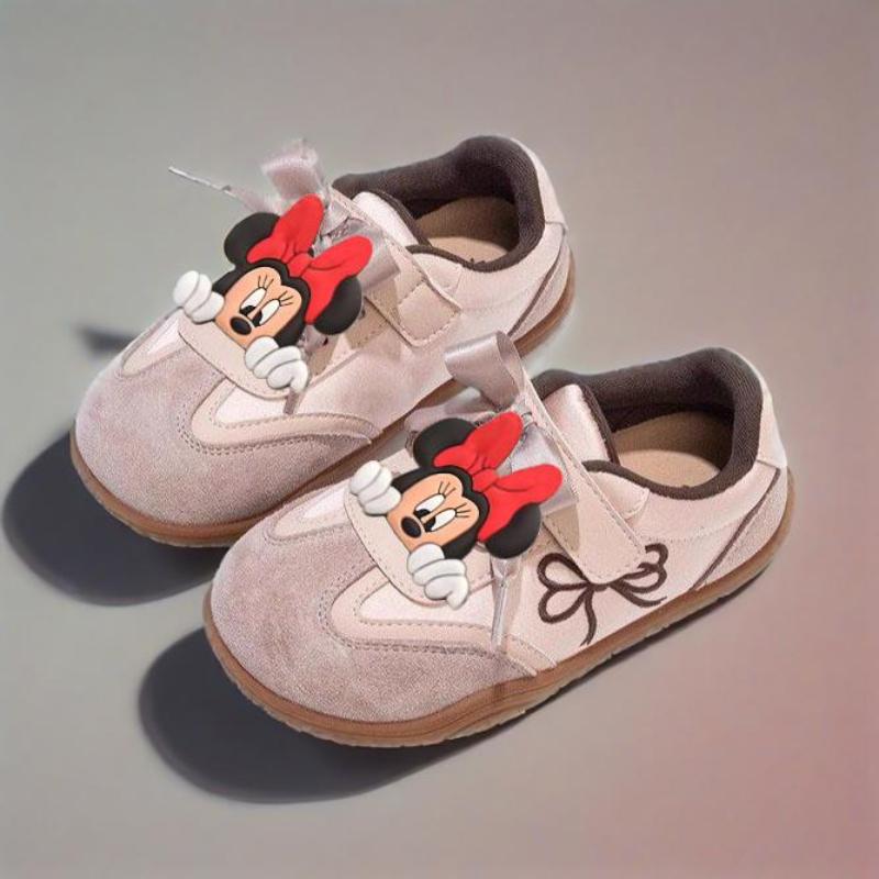 

New Style Girls Casual Shoes Cute Minnie Anti-slip Kids Breathable Sport Footwear Children s Sneakers Soft Bottom Toddler Shoes 23 розовый