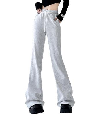 NALADA Bootcut Loose Size White Women's Sweatpants, Flared, Straight, Fit, Loungewear, M,