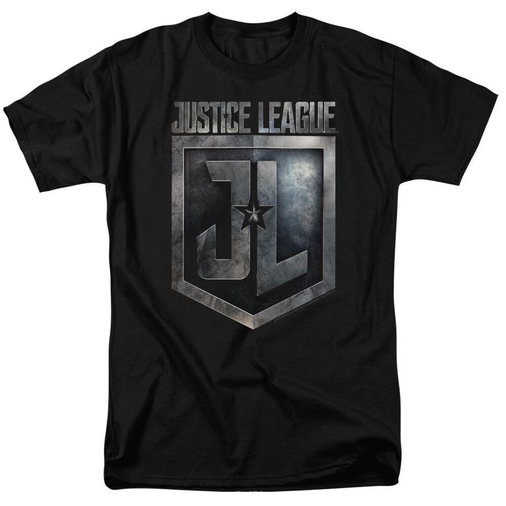 26 Justice League Shield Logo T Shirt Licensed Comic Book Movie Tee New Black Unisex T-Shirt XXL