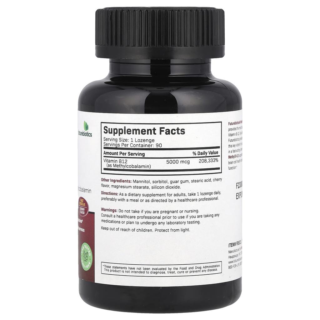 Methyl B12, Cherry, 5,000Mcg, Veggie Lozenges, 90 Tablets
