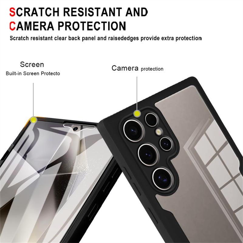 Screen Protector Case For Samsung Galaxy S25 EDGE S24 S23 S22 S21 Ultra Plus Full Body Cases For Samsung S24 S23 S21 FE Cover