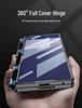 Samsung Z Fold7 Luxury Transparent Electroplated Case with Hinge Bracket & Film