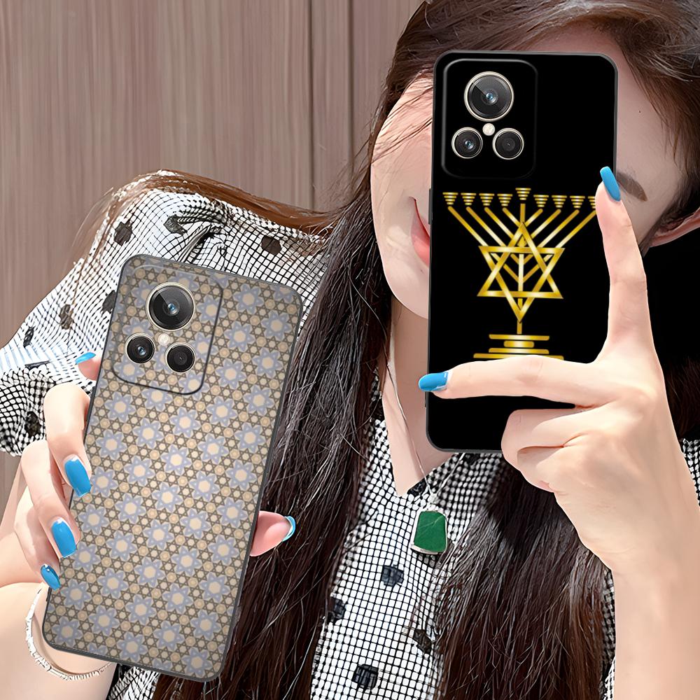 Jewish Hanukkah Mobile Phone Case for Realme GT 8 Neo Pro C75 73 71 C67 65 C55 53 C35 31 C20 15 Colorful Printing Cover Pretty