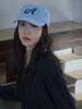 Olinkeompeulliteu Argyle Stripe Denim Pillbox Cap (Medium Blue)