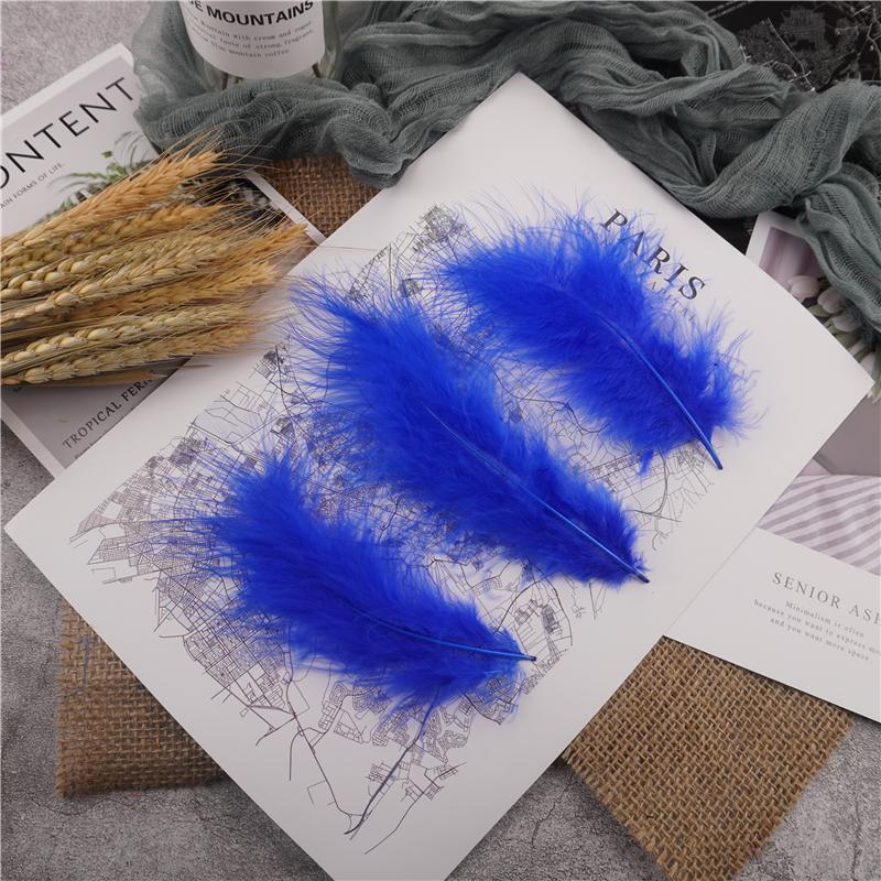 10-15Cm Fluffy Turkey Feathers Hard Stick Colorful Marabou Plume Wedding Party Decoration Jewelry Creation Accessories