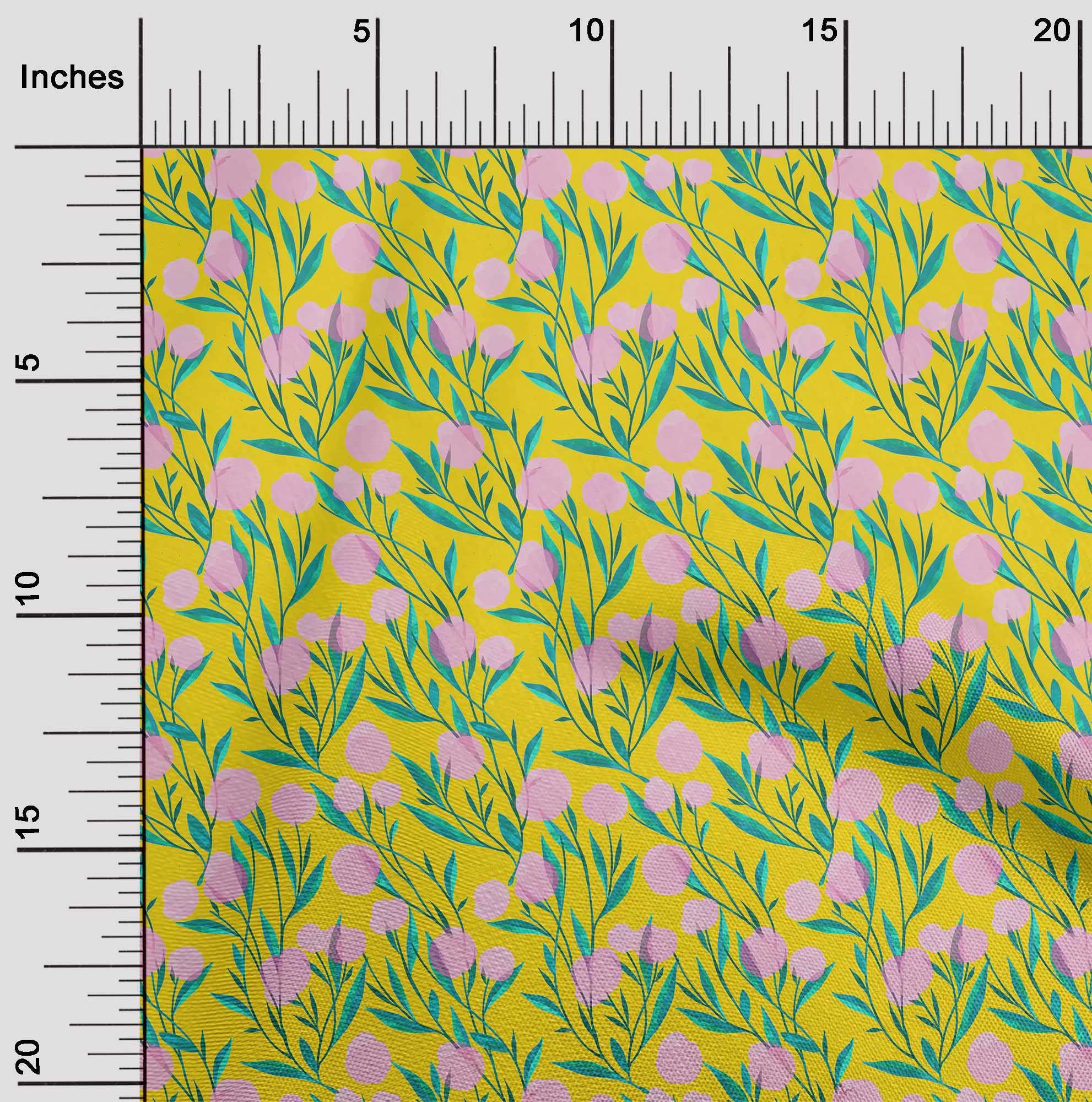 

oneOone Cotton Flex Brown Fabric Leaves & Flower Floral Sewing Craft Projects Fabric Prints By Yard 40 Inch 42 Inch Wide - Viscose Chiffon жовтий