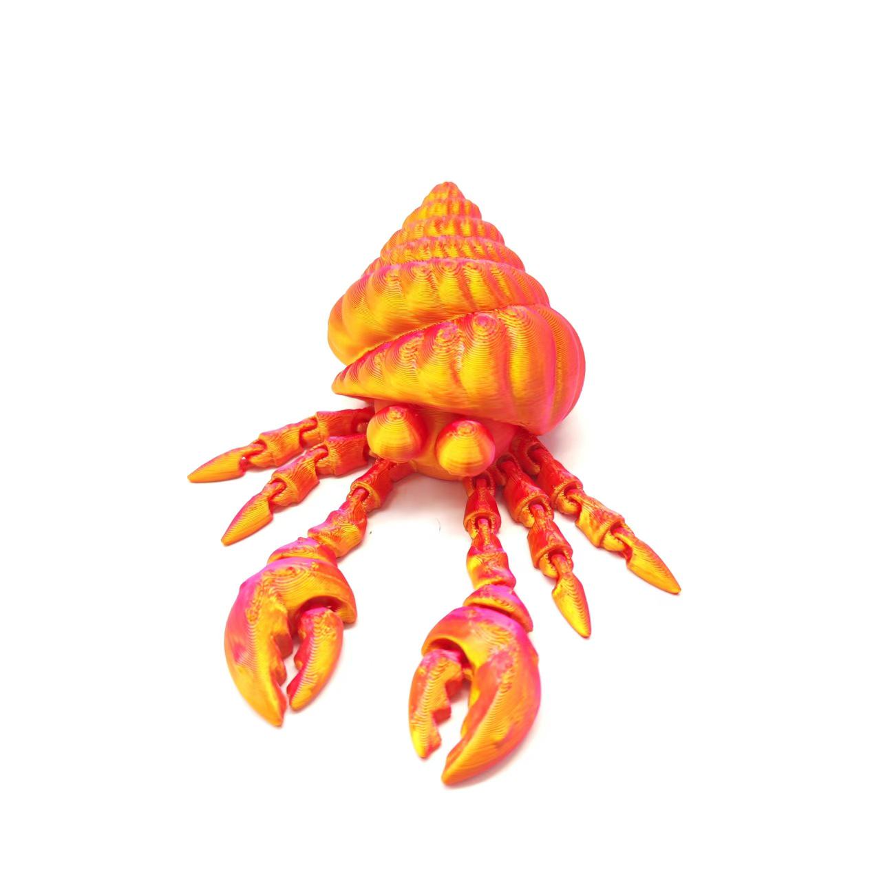 3D Printed Hermit Crab Toy: Movable Joint, Creative Marine Animal Model for Kids