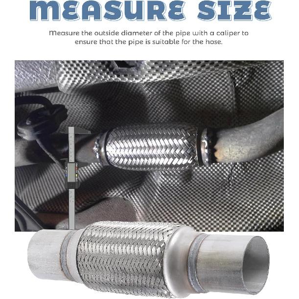 Flex Pipe,Heavy Duty Exhaust Flex Pipe,Car Accessories Stainless Steel Flexible Exhaust Pipes,Universal Muffler Tube Automotive Replacement,Suitable