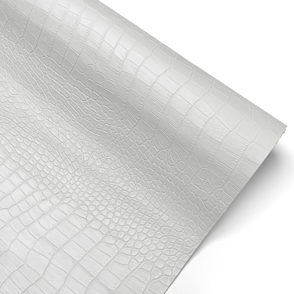 

50x137cm Crocodile Texture Faux Leather Fabric Self Adhesive Leather Repair Patches for Sofa Seat Table Chair Bag Shoes Bed Home 30x137cm белый