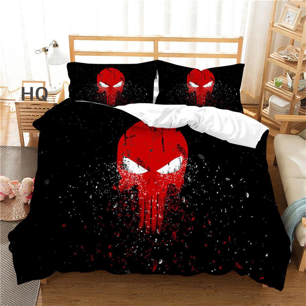 Skull Printing Duvet Cover Youth Bedroom Decor Bedding Suit Comforter Cover