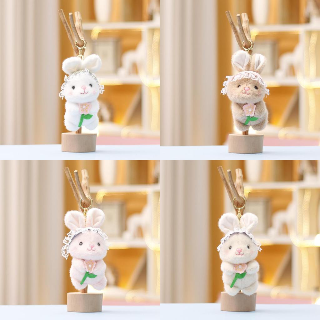 Cute Rabbit Hanging Decoration Soft Plush Bunny Toy With Colorful Floral Design
