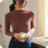 New Knitted Half-high Neck Long Sleeve Versatile Base Shirt for Women In Autumn and Winter Slim Fit and Fashionable Round Neck Top