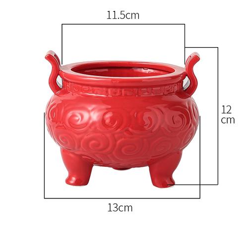 1pc Ceramic Incense Burner Decorations Buddhist Hall Utensils Temple Sacrifice Home Decor Pray for Auspiciousness Feng Shui