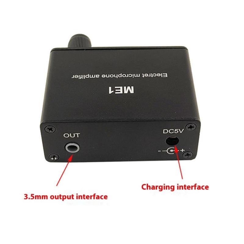 ME1 Portable Mixer 3 Output Mic Amplifier Build In Bias Circuit Clear Sound Amplification for Live Monitoring Black