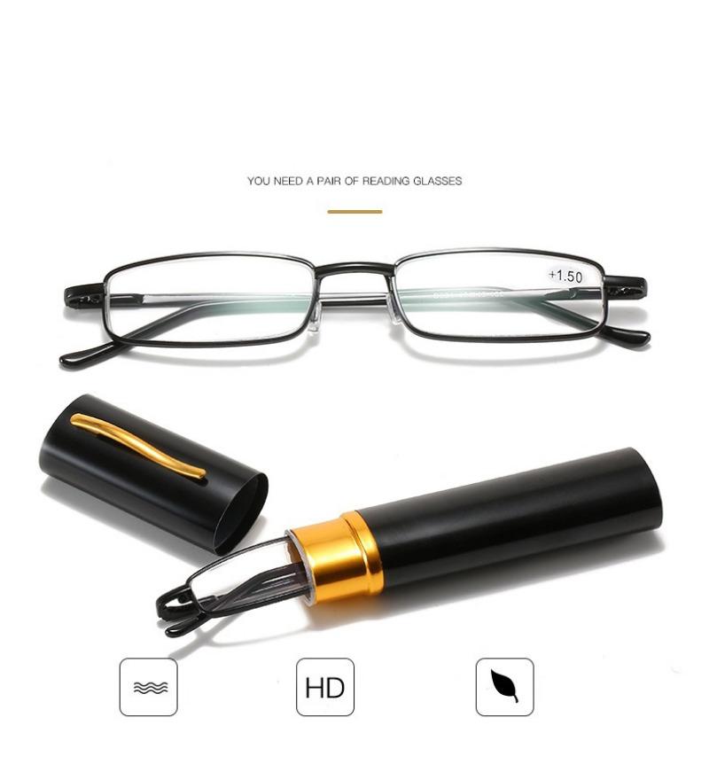 Small Reading Glasses With Metal Case Men Women Reading Glasses Mini Portable Pen Presbyopic Glasses +1.25+1.75+2.25+2.75