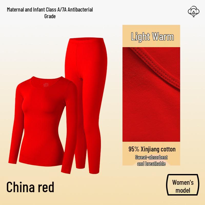 Class A Pure Cotton Thermal Underwear Set for Couples: Thin, Elastic, Warm Winter Wear for Men & Women
