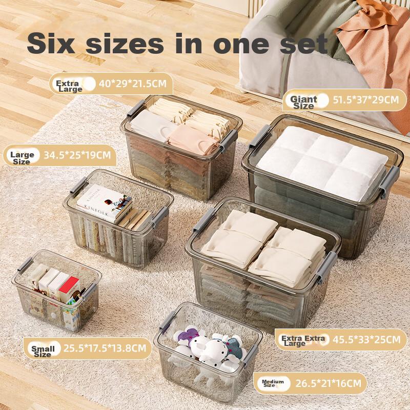 Jiadu Transparent Storage Box for Home And Car Use, Large Plastic Container for Clothes, Toys, And Organizatio