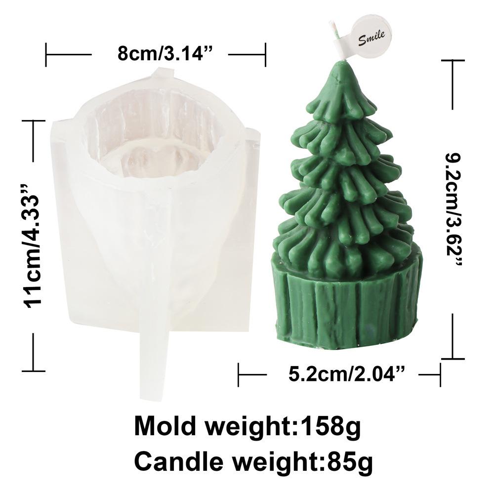 3D Geometric Christmas Pine Tree Candle Molds Silicone DIY Pine Cone Aromatherapy Candles Making Resin Molds Home Decor Supplies
