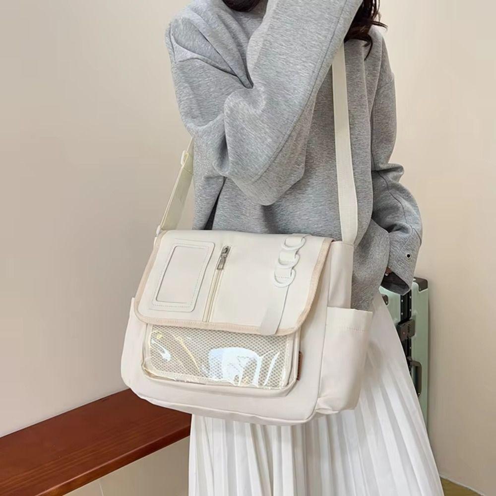 Color Sólido Transparente Placa Exhibidora de Insignias Itabag Bolso Bandolera Casual Harajuku Bolso Escolar DIY