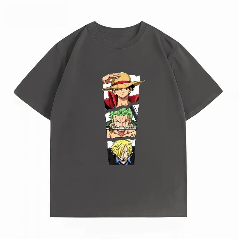 Unisexs Clothing New 100 Cotton Summer TShirt One Piece Unisexs TShirt Monster Trio Print Casual Unisexs TShirt