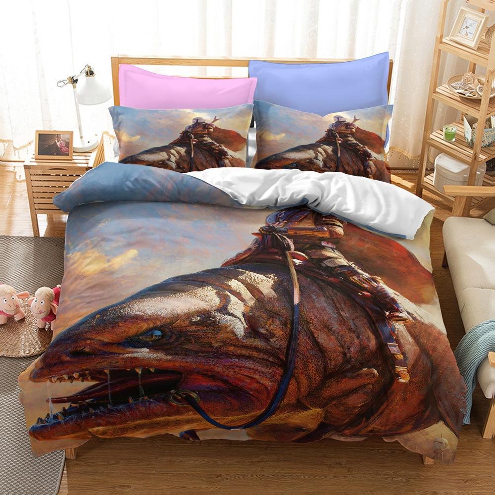 Juego de Ropa de Cama, Serie Mandalorian Tamaño Funda Nórdica de Tres Piezas