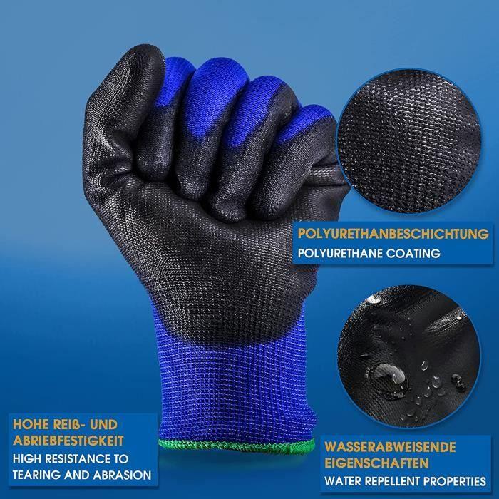 SR 12 Paires Gants de Travail Nylon Taille 8 9 10 Homme Femme Gants Bricolage Jardinage Montage Mécanicien18