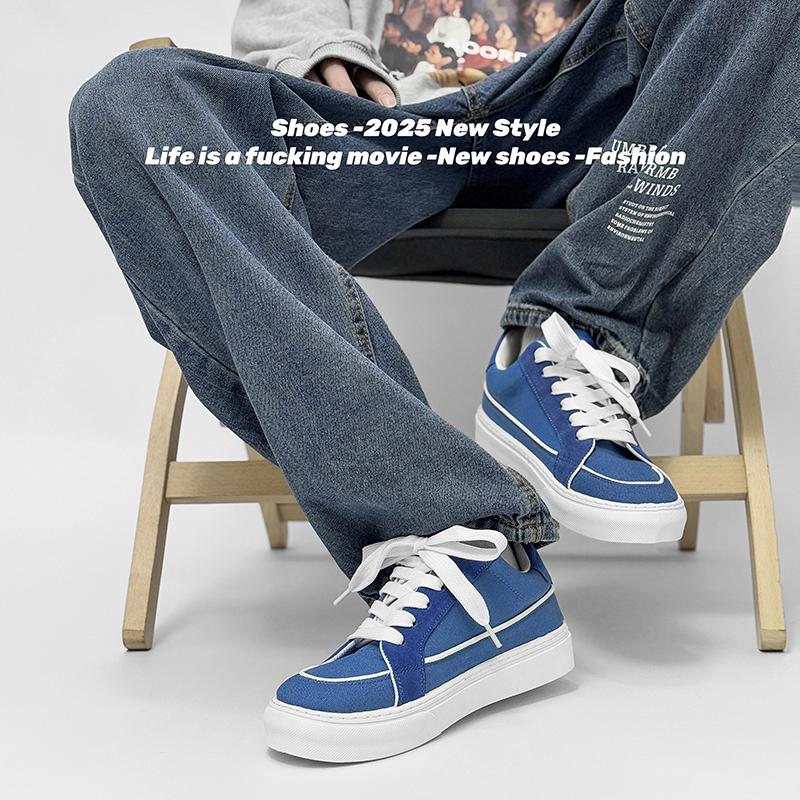 Summer Ins Board Shoes Flat Canvas Shoes Men's Summer Versatile Casual White Korean Version Student Comfortable Lace Up Shoes