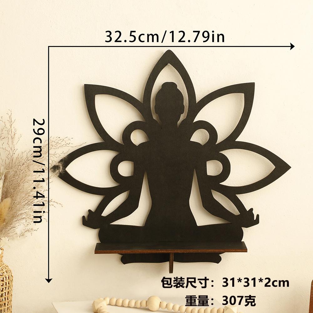 Wooden Craft Butterfly Hollow Crystal Storage Shelf Simple Home Wall Ornament Decoration