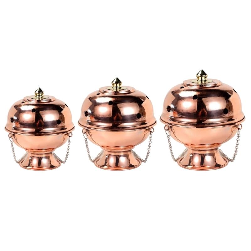 Classical Copper Hanging Incenses Burners Traditional Tibetan Censers Stove with Chain For Family Use And Table Decors