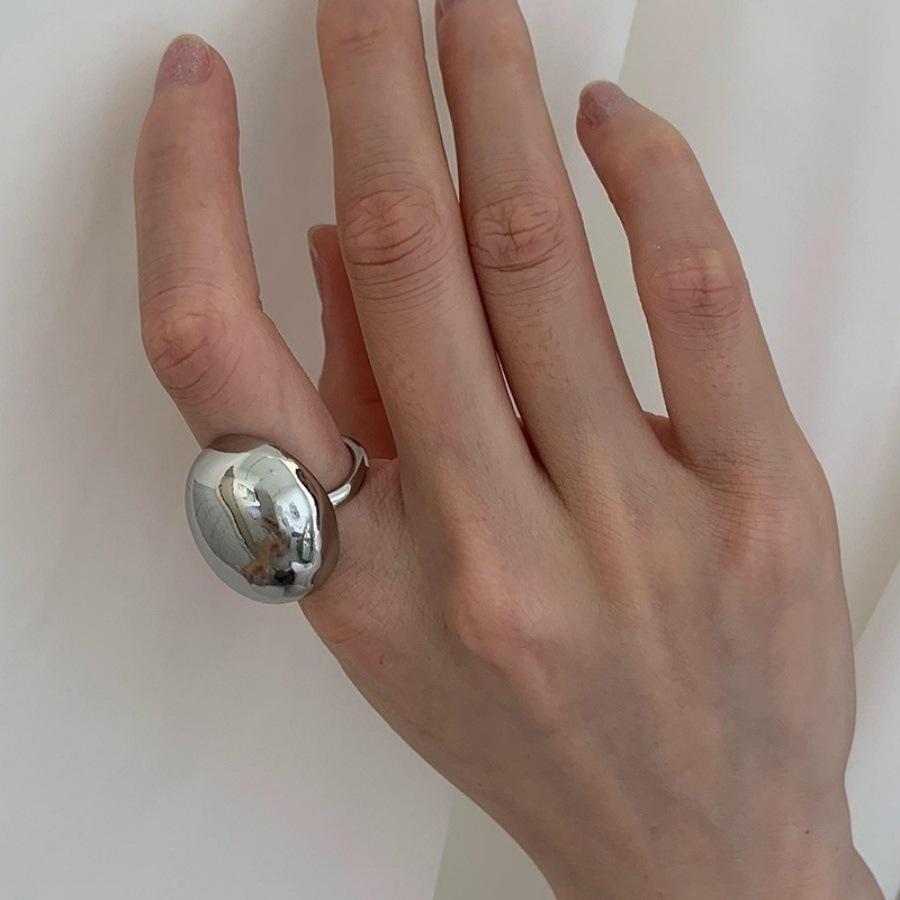 Корейская версия преувеличенное металлическое блестящее кольцо холодный ветер универсальное квадратное открытое кольцо