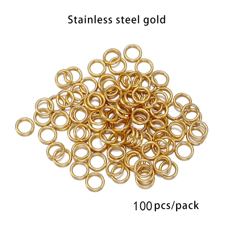 100-200Pcs Stainless Steel Open Single Loops Jump Rings Split Rings For Jewelry Making DIY Necklace Connectors Accessories