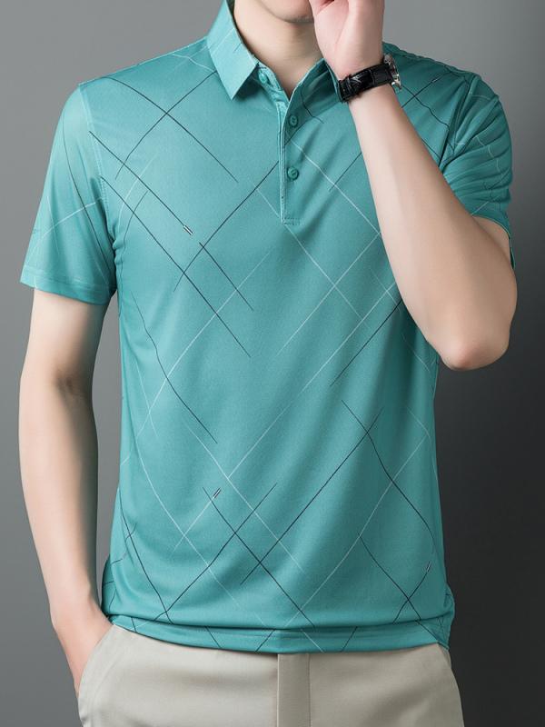 Loose Simple Versatile Skin-friendly and Soft Business POLO Shirt for Middle-aged and Elderly People