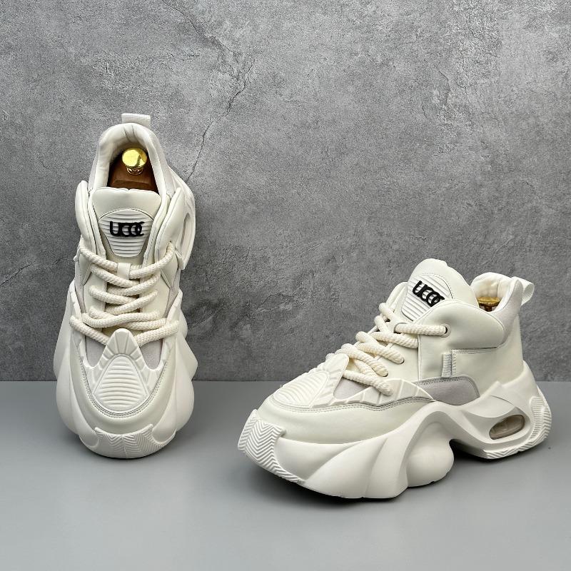 Student Sports Shoes Shock Absorption Thick Base Height Men's Sneakers Male Casual Shoes Leisure Thick Bottom Non-Slip Wear-resi