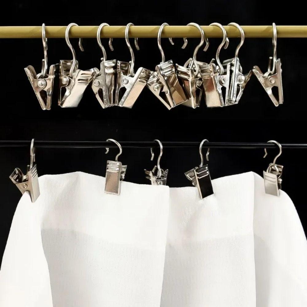 100Pcs Stainless Steel Drapery Crocodile Clip Hanging Drapes Clamp  Display Photos
