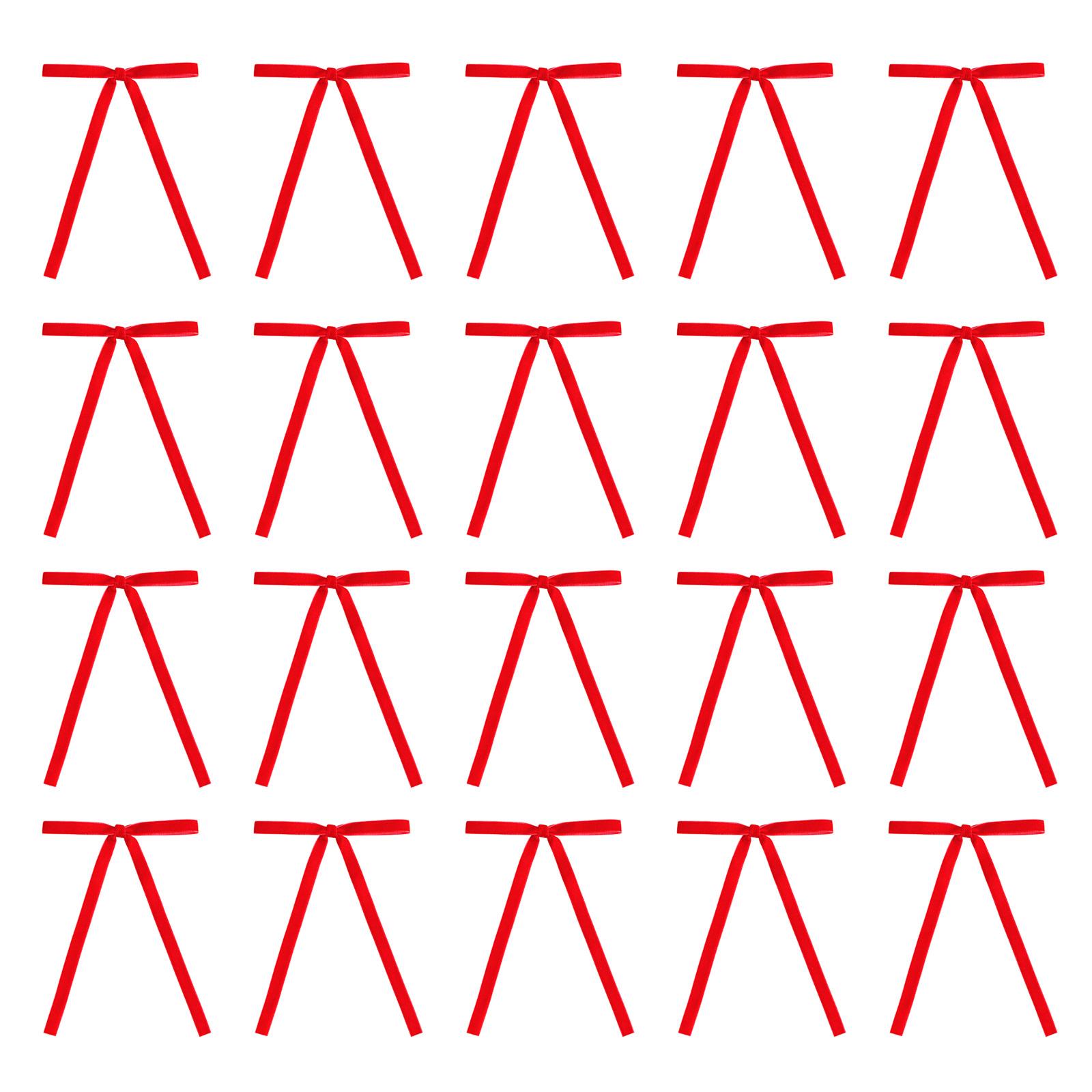 

Упаковка из 20 бархатных рождественских бантов ручной работы из лент для упаковки и украшения подарков на праздники, галстук-бабочка