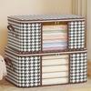 Boîte de rangement visible de grande capacité, organisateur portable de vêtements ménagers avec poignées, conteneur pliable et anti-poussière à fermeture éclair
