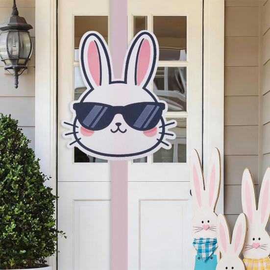 Osterhase Türrahmen Dekoration Cartoon Hase & Schleifen für Küchenschränke Schrank & Wandbehang Niedliches Feiertagsheim