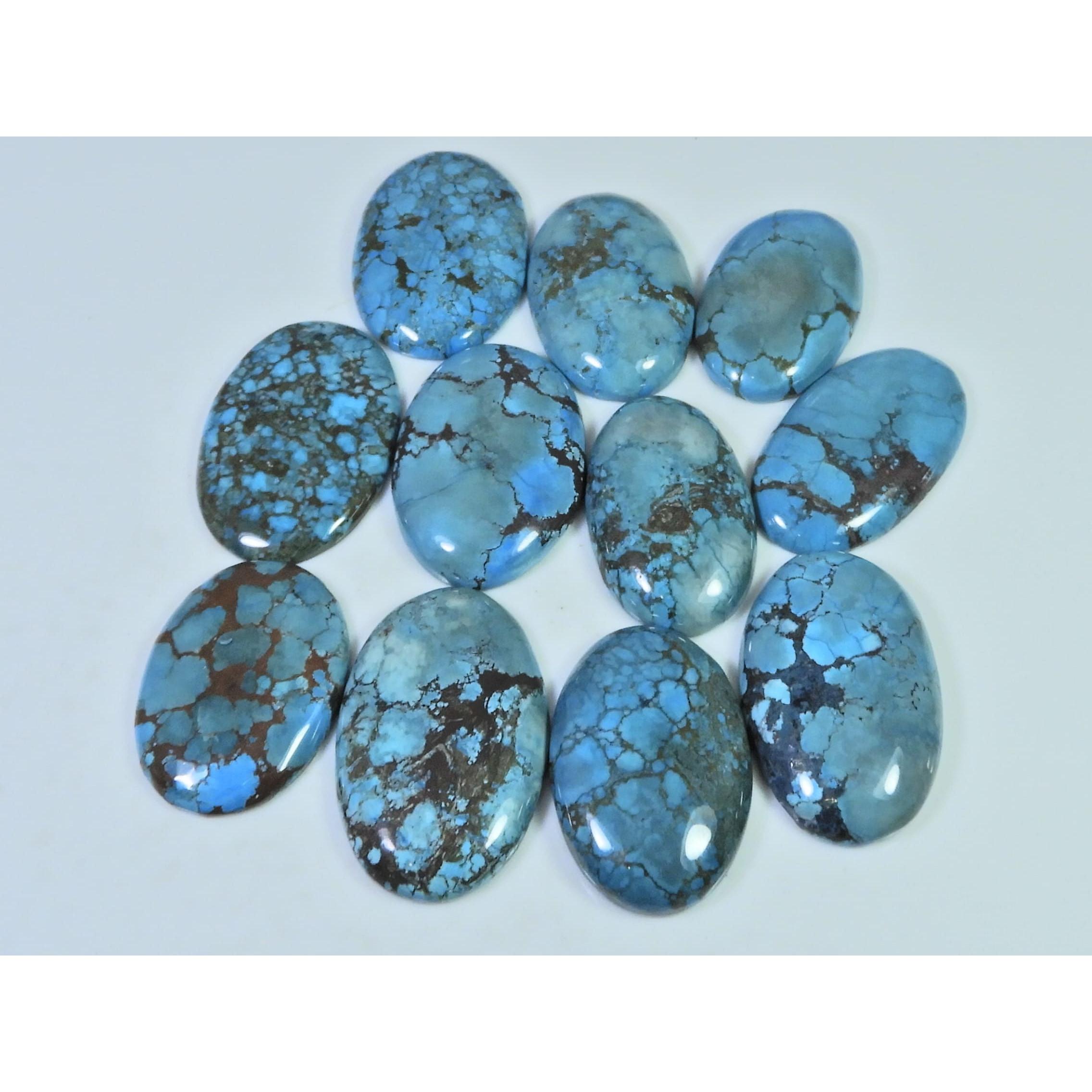Colour Enhanced Magnesite Turquoise Oval Cabochon Loose Gemstone 11Pcs Lot C-2087