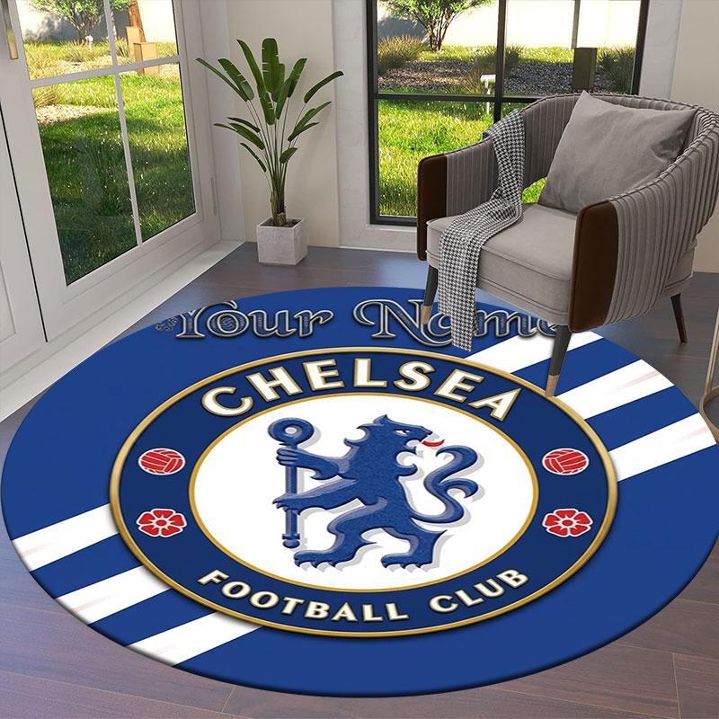 Chelsea F Custom Name Round Area Rug,Carpet Rug for Living Room Bedroom Sofa Playroom Decor,Non-slip Floor Mat