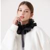Lace Ruffled Shawl Detachable Front Tie White Ruffled Sleeve  Performance Accessories
