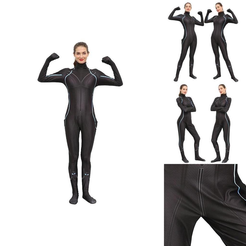 Breathable Black Widow Costume Full Body Zentai Suit For Stylish Superheroes
