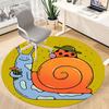 1pc Snail Ladybug Pattern Office Round Area Rug, Indoor Mat Suitable For Office, Under Office Chairs Bedroom Living Room Home Decor, Room Deco