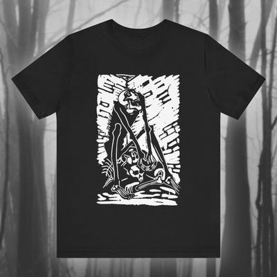 Evil Harvest Adolf Vogel Art Creepy Skeleton T-shirt Vintage Art T-shirt Gothic Shirt Scary Dance Ghost Gothic Neutral T-shirt
