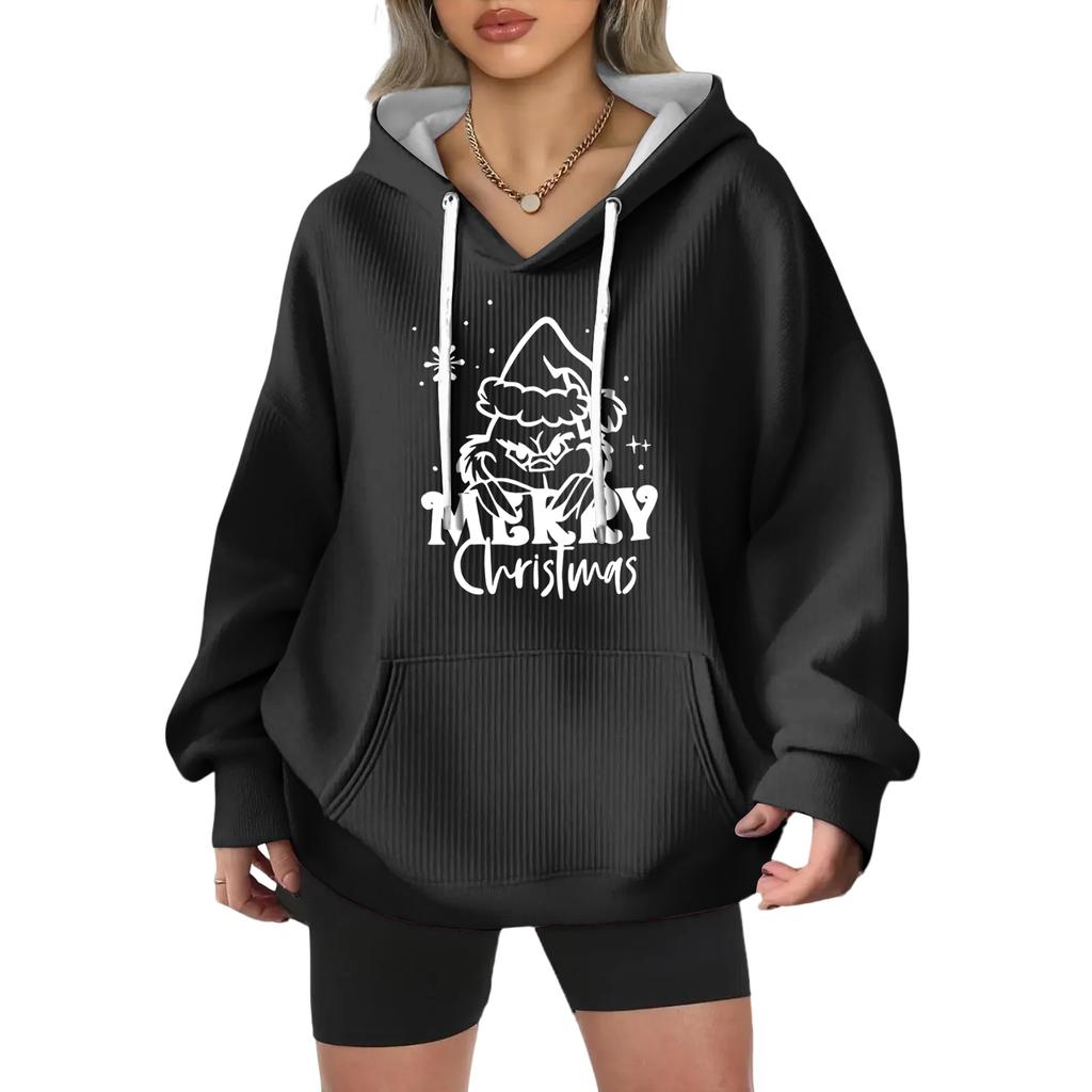 Women's Fashion Casual Christmas Angel Print Pullover Long-Sleeve Sweatshirt