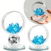 Transparent Lotus Flower Figurine Stable Base Lotus Crystal Statue  Office Desk