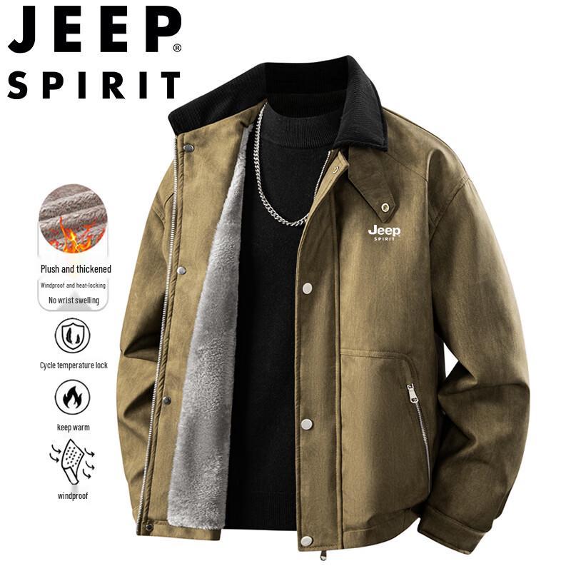 JEEP SPIRIT Men's Fleece-Lined Casual Jacket